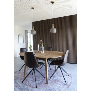 SET 2 SCAUNE DINING ROTATIVE MONACO, DIN METAL SI PIELE ECO, CULOARE MARO INCHIS/NEGRU, HOUSE NORDIC - Img 8