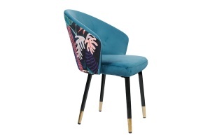 SET 2 SCAUNE MAISON CLASIC, REALIZAT DIN METAL SI CATIFEA , CULOARE ALBASTRU/MULTICOLOR, INVICTA INTERIOR
