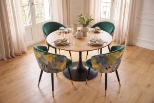 SET 2 SCAUNE MAISON, REALIZAT DIN METAL SI CATIFEA , CULOARE VERDE/MULTICOLOR, INVICTA INTERIOR - Img 5