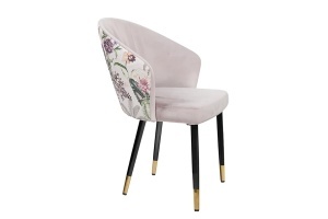 SET 2 SCAUNE MAISON, REALIZAT DIN METAL SI CATIFEA , CULOARE VIOLET/CREM, INVICTA INTERIOR