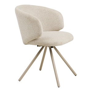 SET 2 SCAUNE ROTATIV FULHAM, DIN LEMN SI TEXTIL, CULOARE NISIPIU, HOUSE NORDIC - Img 4