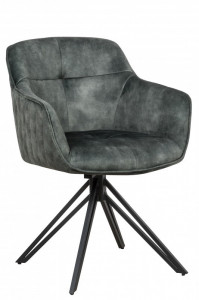 SET 2 SCAUNE ROTATIV, VERDE/GRI, EUPHORIA, DIN METAL SI CATIFEA, STIL RETRO, ARTIM GROUP SELECTION - Img 2