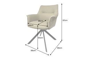 SET 2 SCAUNE ROTATIVE 180 GRADE, LE GRAND, MATERIAL CHENILLE, PIELE ECO SI PICIOARE DIN METAL, ARTIM GROUP SELECTION - Img 3