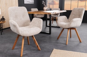 SET 2 SCAUNE ROTATIVE, BALTIC, BEJ, METAL SI TESATURA BUCLE, DESIGN MODERN, ARTIM GROUP SELECTION - Img 8
