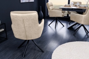 SET 2 SCAUNE ROTATIVE, BIG GEORGE, PIELE ECO, MICROFIBRA SI METAL, ARTIM GROUP SELECTION - Img 5