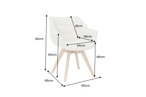 SET 2 SCAUNE ROTATIVE DUTCH, DIN LEMN SI TEXTIL BOUCLE, CULOARE BEJ, INVICTA INTERIOR - Img 5
