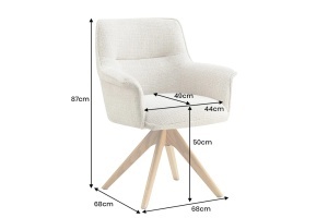 SET 2 SCAUNE ROTATIVE, LE GRAND, REALIZAT DIN MATERIAL CHENILLE BEJ SI PICIOARE DIN LEMN, ARTIM GROUP SELECTION - Img 6