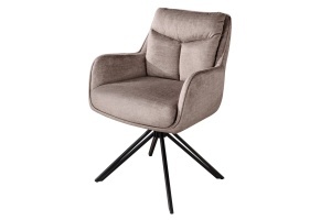 SET 2 SCAUNE ROTATIVE, PROMETHEUS, 180 grade, REALIZAT DIN METAL SI TEXTIL VELUR, CULOARE TAUPE, ARTIM GROUP - Img 6