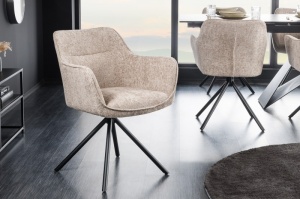 SET 2 SCAUNE ROTATIVE, VERONA, BEJ, METAL SI STOFA, DESIGN MODERN, ARTIM GROUP SELECTION - Img 1