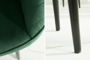 SET 2 SCAUNE, VERDE SMARALD, TURIN, TAPITAT IN CATIFEA VERDE, STIL MODERN - Img 6