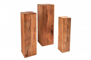 SET 3 COLUMNE PILLAR MAKASSAR 40181 MANGO DIN LEMN MASIV STIL VINTAGE - Img 5