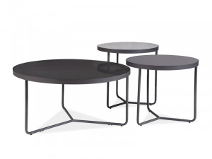 SET 3 MASUTE DE CAFEA ARTEMIDA, GRI DESCHIS/GRI INCHIS/NEGRU, BLAT DIN STICLA SECURIZATA SI CADRU DIN METAL, STIL MODERN - Img 2