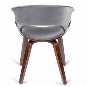 SET 4 SCAUNE, ARTIM MEBLE, REALIZAT DIN MATERIAL CATIFEA GRI SI FURNIR/METAL, STIL MODERN - Img 5