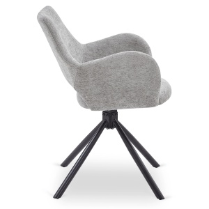 SET 4 SCAUNE, ARTIM MEBLE, REALIZAT DIN MATERIAL TEXTIL BOUCLE GRI SI METAL, STIL MODERN - Img 8