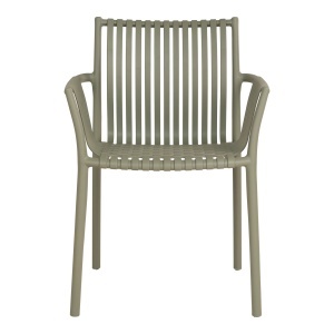 SET 4 SCAUNE DE TERASA TULSA, REALIZAT DIN POLIPROPILENA STIVUIBILE, CULOARE VERDE OLIVE, HOUSE NORDIC - Img 3