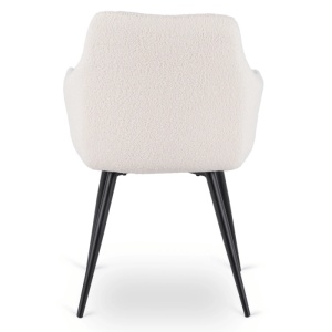 SET 4 SCAUNE LIVING, ARTIM MEBLE, REALIZAT DIN MATERIAL BOUCLE BEJ SI CADRUL DIN METAL, STIL MODERN - Img 7