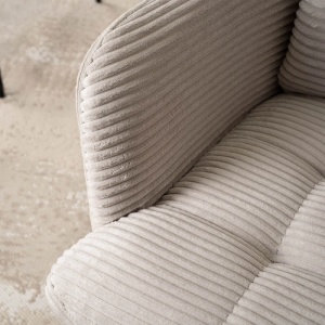 SET 4 SCAUNE ROTATIVE, ARTIM MEBLE, REALIZAT DIN MATERIAL CATIFEA RAIAT GRI SI METAL, STIL MODERN - Img 4