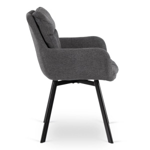 SET 4 SCAUNE ROTATIVE, ARTIM MEBLE, REALIZAT DIN MATERIAL TEXTIL GRI INCHIS SI CADRUL DIN METAL, STIL MODERN - Img 7