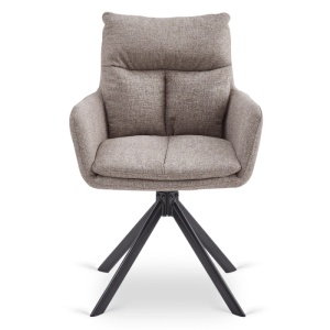 SET 4 SCAUNE ROTATIVE, ARTIM MEBLE, REALIZAT DIN MATERIAL TEXTIL MARO DESCHIS SI METAL, STIL MODERN - Img 3