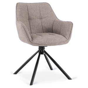 SET 4 SCAUNE ROTATIVE, ARTIM MEBLE, REALIZAT DIN MATERIAL TEXTIL CAPPUCCINO SI CADRUL DIN METAL, STIL MODERN - Img 6