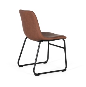 SET 4 SCAUNE ZAROA 50CM, REALIZAT DIN METAL SI PIELE ECO, CULOARE MARO/NEGRU, GINER Y COLOMER - Img 3