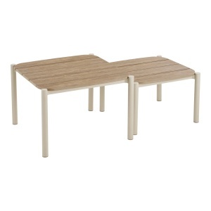 SET DE EXTERIOR, ABELA, REALIZAT DIN ALUMINIU, POLIRATAN SI TEXTIL, CULOARE NATUR/NISIPIU, HOUSE NORDIC - Img 4