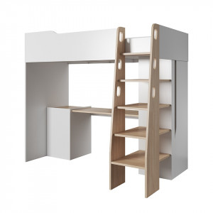 SET DORMITOR TINERET BUBU ALB MAT/FAG - DESIGN MODERN
