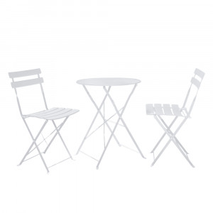 SET GRADINA, ARTIM GROUP COLLECTION, 1 MASA SI 2 SCAUNE, ALB, DESIGN MODERN - Img 3