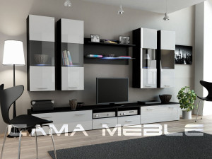 SET LIVING CU LED DREAM 1 NEGRU/ALB DESIGN MODERN CM - Img 1