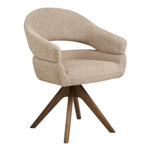 SET MASA SI 4 SCAUNE, DIN LEMN, CERAMICA SI TEXTIL, CULOARE BEJ/MARO, HOUSE NORDIC - Img 4