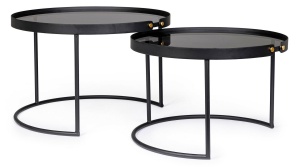 SET MASUTE DE CAFEA ZEINA ROUND NEAGRA, CONFECTIONATA DIN OTEL, STIL MODERN - Img 3