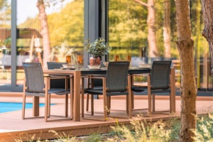 SET MOBILIER DE TERASA DIN ALUMINIU, STICLA SI RATAN, MASA SI 8 SCAUNE, ARTIM GROUP COLLECTION - Img 2