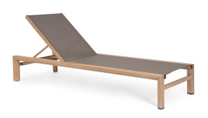 SEZLONG DE GRADINA SKIPPER, NATURAL, CONFECTIONAT DIN ALUMINIU CU ASPECT DE LEMN SI TEXTIL, STIL MODERN