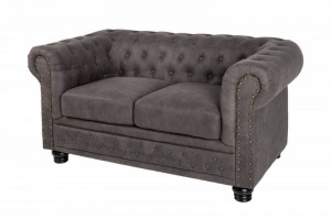 SOFA CHESTERFIELD II 150CM, 2 LOCURI, GRI ANTICHIZAT, ARTIM GROUP SELECTION - Img 6
