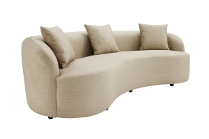 SOFA DEOSEBITA ATELIER 3 LOCURI 230CM, REALIZATA DIN LEMN MASIV SI CATIFEA, CULOARE BEJ, INVICTA INTERIOR - Img 2