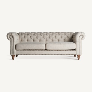 SOFA ELEGANTA BLAMONT 215CM, DIN LEMN DE BRAD SI TEXTIL- IN, DESIGN COLONIAL, VICAL HOME