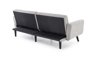 SOFA EXTENSIBILA LARIX GRI/NEGRU, CU TAPITERIE DIN TEXTIL SI LEMN MASIV, STIL MODERN - Img 7