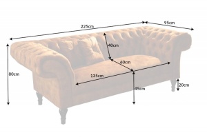 SOFA, STIL CHESTERFIELD, 225CM, TEXTIL FIN( CATIFEA) GALBEN MUSTAR, ARTIM GROUP SELECTION - Img 7