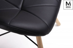 STOC 3 BUC!!!SCAUN DINING KLIPP. DIN LEMN, METAL SI PIELE ECO, NEGRU/NATURAL, STIL SCANDINAV - Img 4