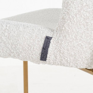 STOC 3 BUC!!! SCAUN DINING ODESSA, ALB/AURIU, DIN TEXTIL PLUSAT SI METAL, STIL MODERN RICHMOND INTERIORS - Img 4