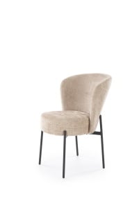 STOC 4 BUC!!!! SCAUN DINING K590, BEJ/NEGRU, TAPITERIE DIN STOFA SI PICIOARE DIN METAL, STIL MODERN