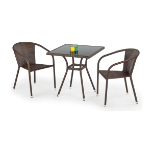STOC 6 BUC!!!SCAUN TERASA/GRADINA MIDAS, MARO INCHIS, DIN RATAN SI METAL, STIL MODERN, HALMAR - Img 3