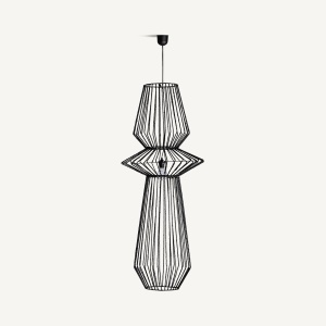 STOC LIMITAT!!!! LUSTRA PLISSE 142CM, DIN METAL DE CULOARE NEAGRA, DESIGN EXCLUSIVIST, VICAL HOME - Img 2