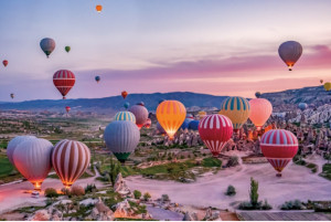 TABLOU DECORATIV CAPPADOCIA, 120 CM, DIN STICLA SECURIZATA, STIL MODERN