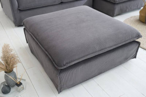 TABURET 100CM, TEXTIL FOARTE MOALE, GRI, MODEL DEOSEBIT, ARTIM GROUP SELECTION - Img 1