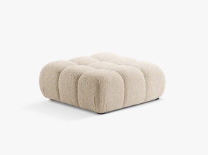 TABURET BELLIS, BEJ DESCHIS, CU TAPITERIE DIN TEXTIL BOUCLE ROLF, MICADONI - Img 2