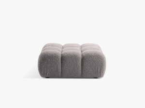 TABURET BELLIS, GRI DESCHIS, CU TAPITERIE DIN TEXTIL BOUCLE ROLF, MICADONI