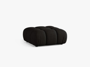 TABURET BELLIS, NEGRU, CU TAPITERIE DIN TEXTIL STRUCTURAT LIBERTY, MICADONI - Img 2