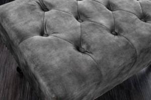TABURET CHESTEFIELD, CATIFEA STRUCTURATA GRI, DESIGN ANTICHIZAT - Img 2