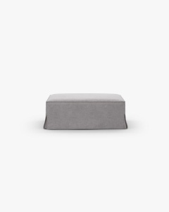 TABURET COLTAR/CANAPEA JODIE, 80X99 CM, GRI CALD, TAPITAT CU TAPITERIE DIN TEXTIL STRUCTURAT LINS, MICADONI